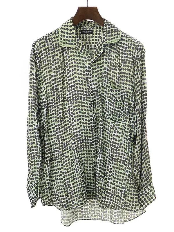 COMME des GARCONS コム デギャルソンオムプリュス 1991SS ドット柄 オープンカラーレーヨンシャツ