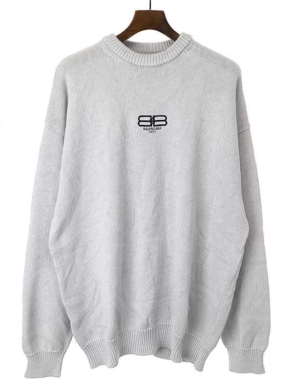 BALENCIAGA バレンシアガ 22AW BBロゴ刺繍コットンローゲージオーバーサイズニットセーター