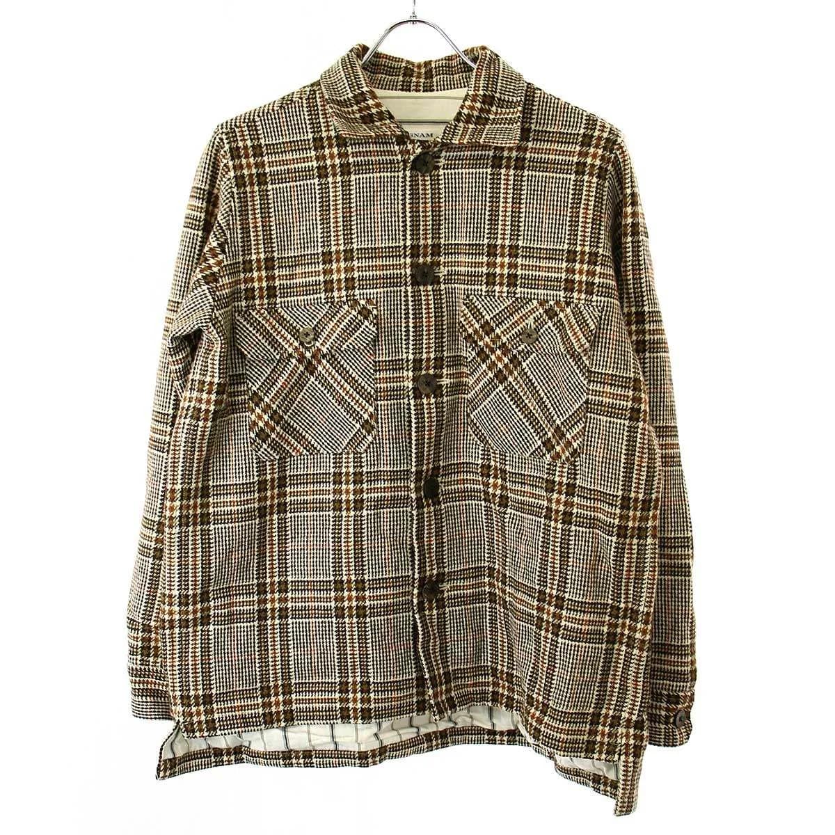 ANSNAM アンスナム エルボーパッチ チェックシャツジャケット