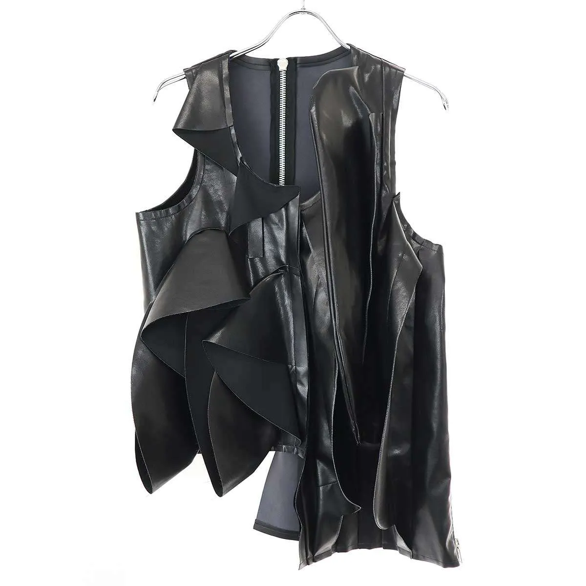 COMME des GARCONS コムデギャルソン 24AW フェイクレザーアシンメトリージレベスト