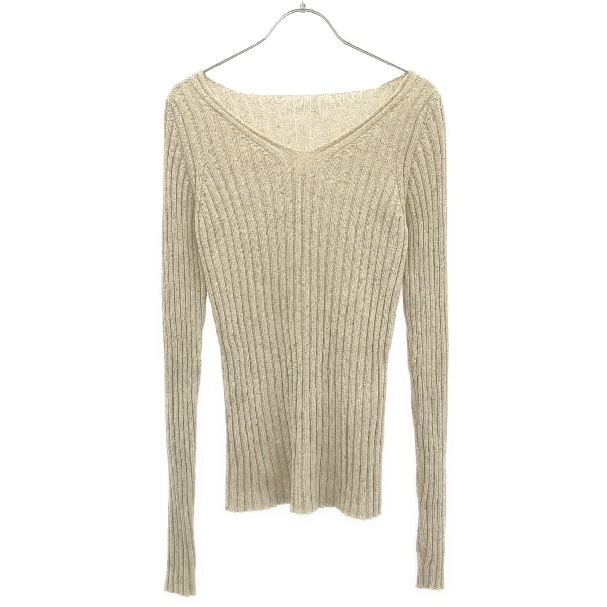 AURALEE オーラリー 25SS SILK COTTON MELANGE RIB KNIT V-NECK P/O シルクコットンVネックニットセーター A25SV04CO