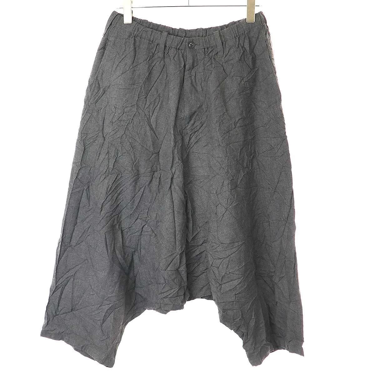 Yohji Yamamoto ヨウジヤマモト プールオム 16SS シワポプリン縦接ぎサルエルパンツ