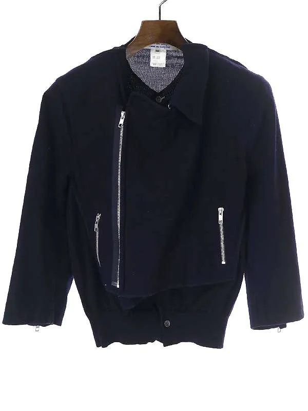 COMME des GARCONS コムデギャルソン コムデギャルソン 04AW ニットドッキングライダースジャケット
