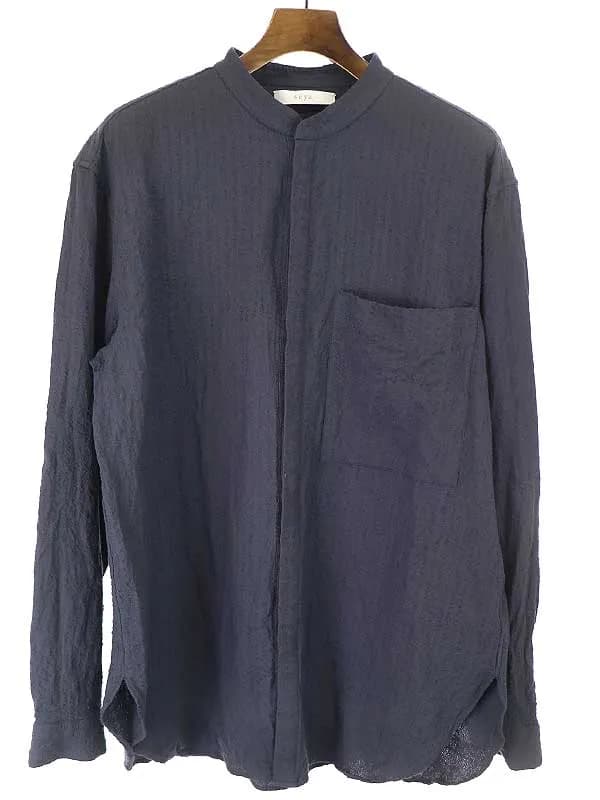 seya. セヤ WOOL SEERSUCKER MAO SHIRT マオカラーシアサッカーシャツ