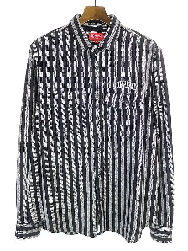 Supreme シュプリーム 18AW Stripe Heavyweight Flannel Shirt ストライプ柄長袖シャツ