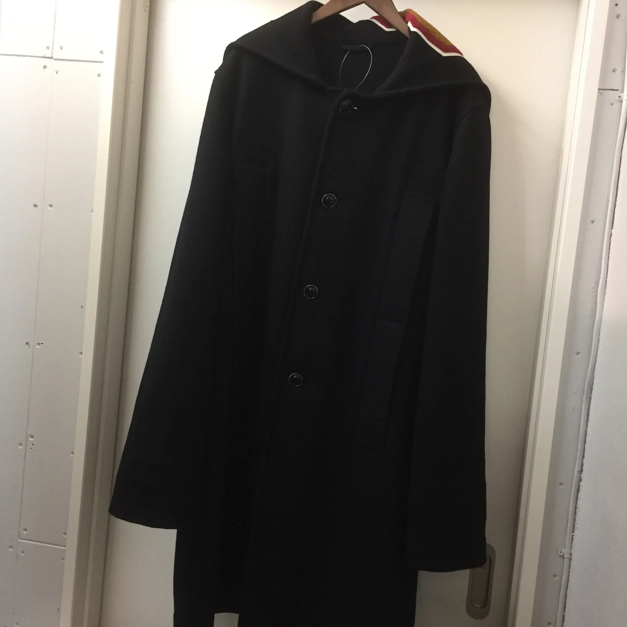 RAF SIMONS RAF SIMONS 16AW ランウェイ着ワッペン装飾フーデッドメルトンコート 46