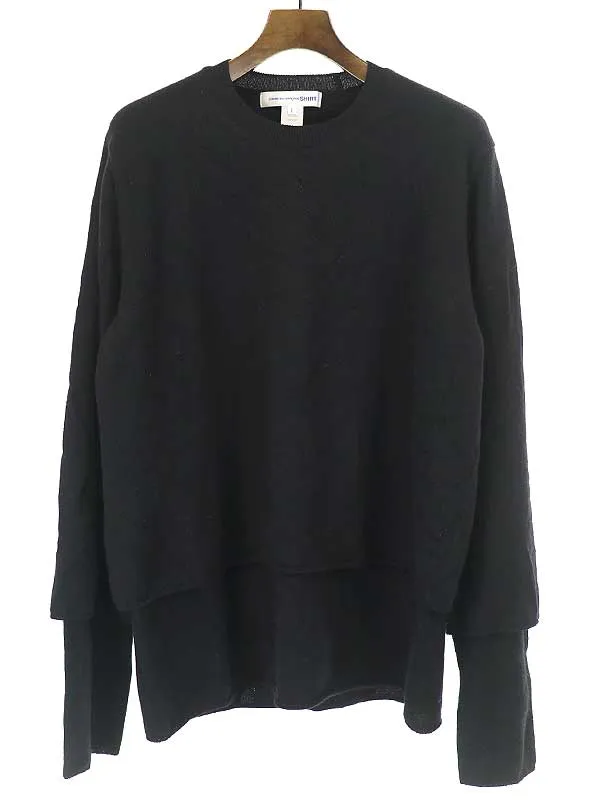 COMME des GARCONS コムデギャルソンシャツ ウールレイヤードニットセーター