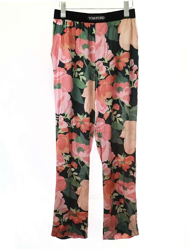 TOM FORD トム フォード 23SS ABSTRACT FLORAL SILK PAJAMA PANTS フラワー パジャマパンツ T4H20-158