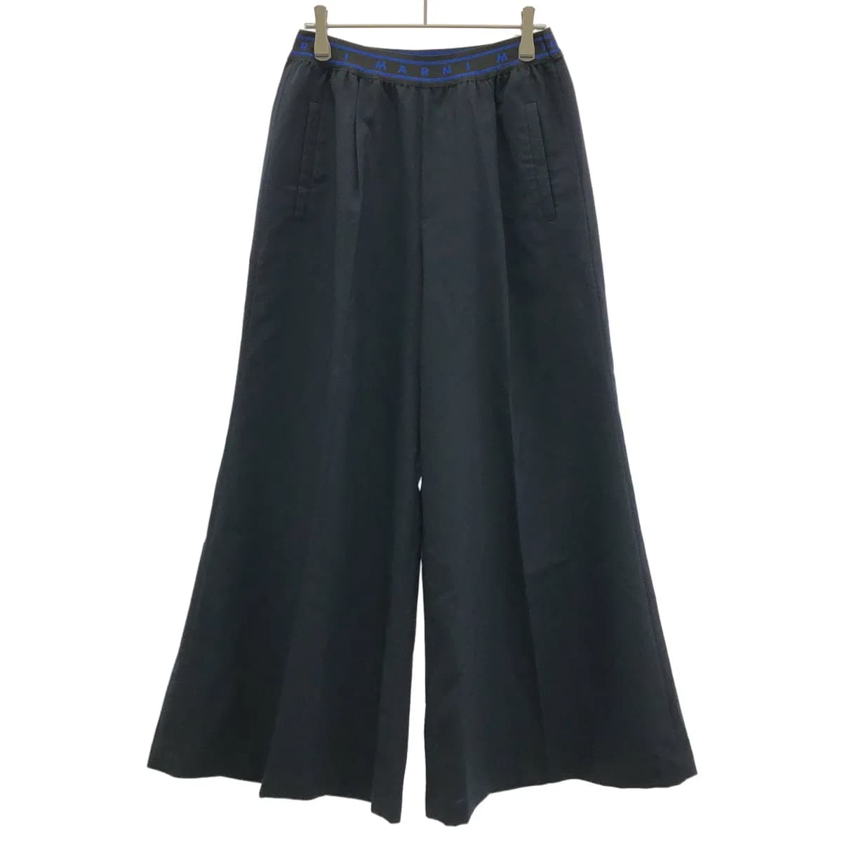 MARNI マルニ 24AW トロピカルウールロゴウエストワイドトラウザーパンツ