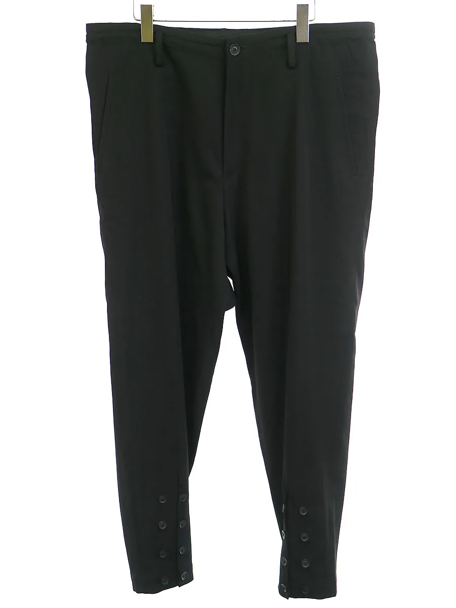 Yohji Yamamoto ヨウジヤマモトプールオム 21SS ウールギャバジン裾ボタンパンツ