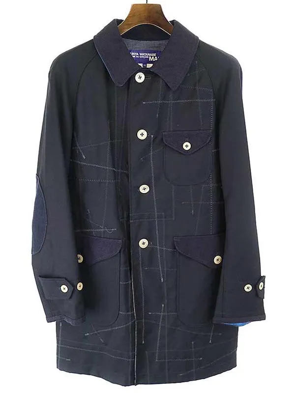 JUNYA WATANABE ジュンヤワタナベ コムデギャルソン マン 裏地パッチワークステッチデザインコート