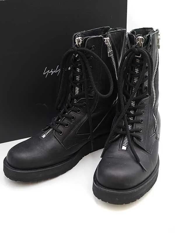 Yohji Yamamoto ヨウジヤマモト プール オム 22AW 3ジッパーミリタリーレザーブーツ