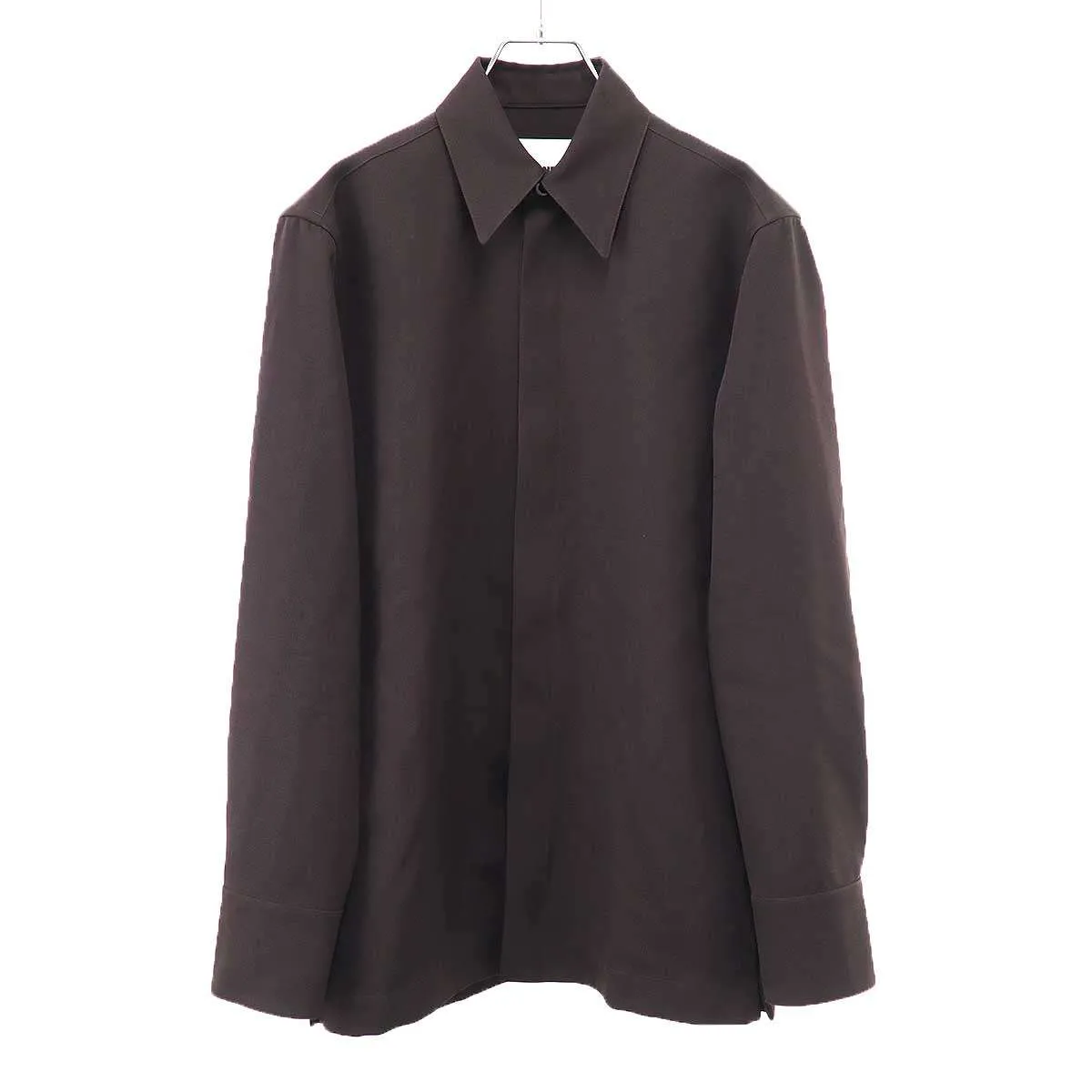 JIL SANDER ジルサンダー 25SS SHIRT 145 フライフロント ウールギャバジンシャツ