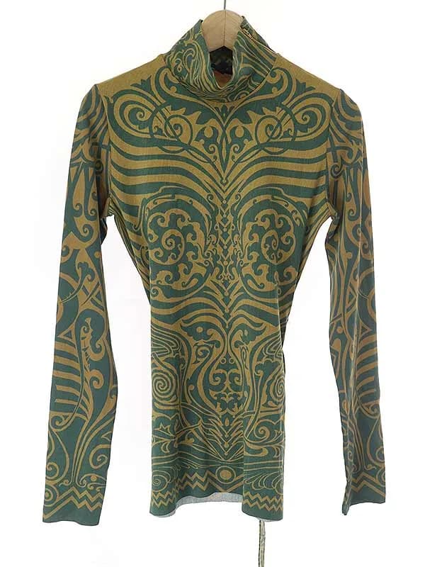 Jean Paul GAULTIER ジャンポールゴルチェ フェム 総柄ベルテッドストレッチハイネックカットソー