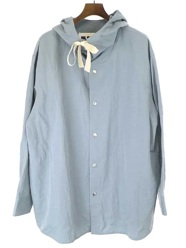 JIL SANDER ジルサンダープラス 20SS リンシルク混フーデットシャツジャケット