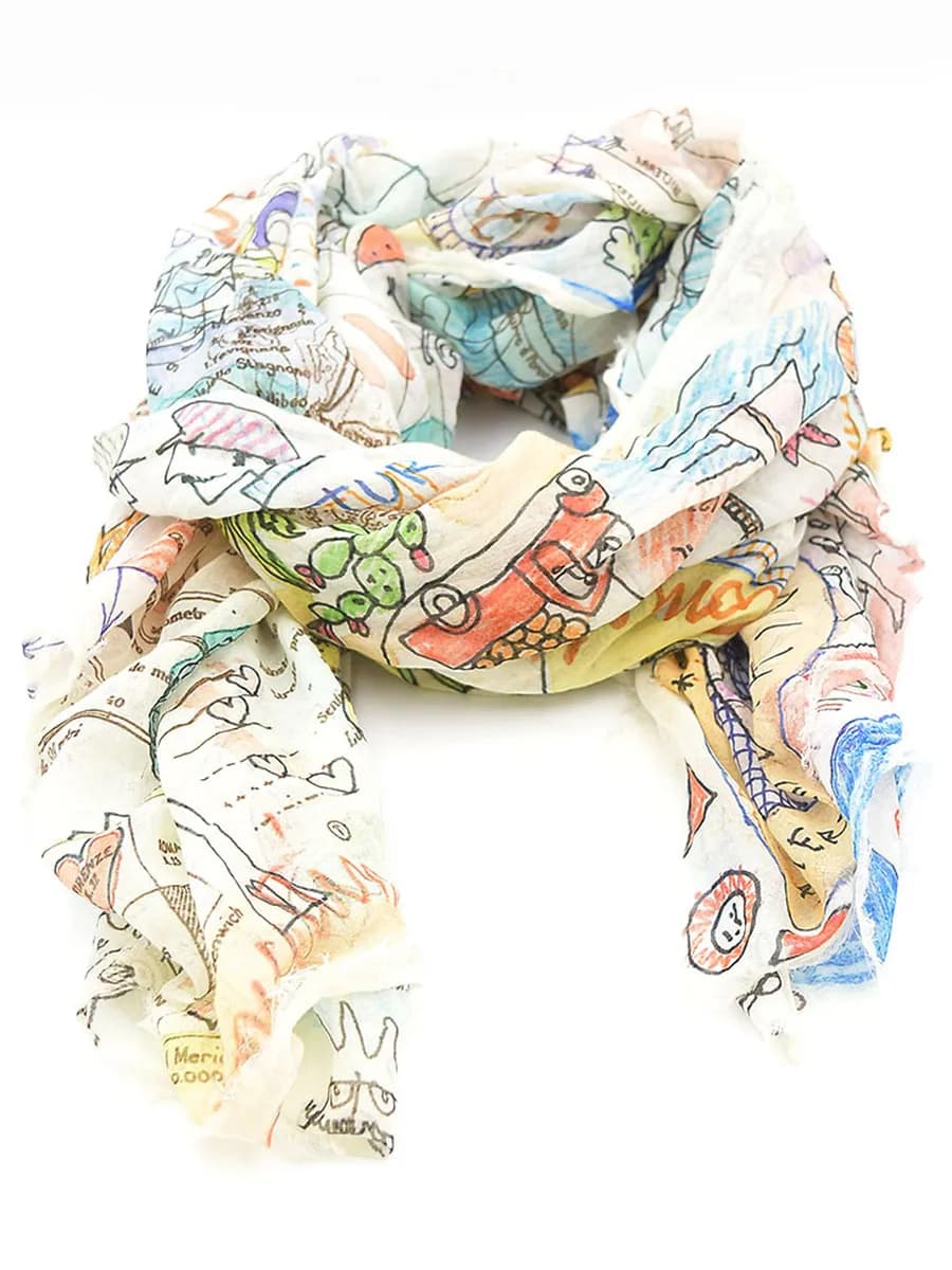 Faliero Sarti ファリエロサルティ 総プリント大判ストール