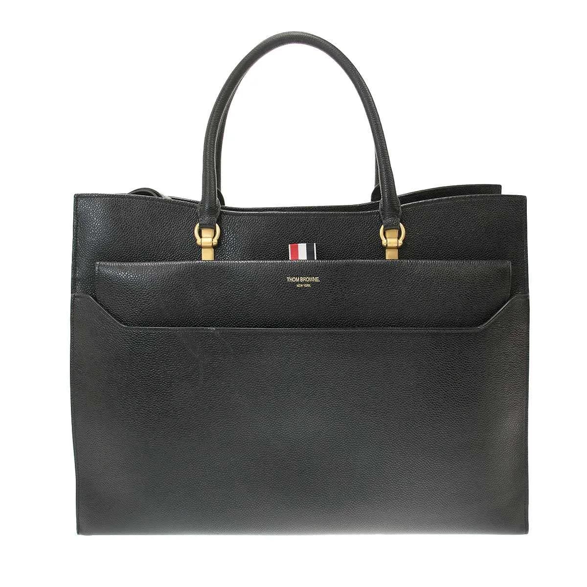 THOM BROWNE トム ブラウン Duet ペブルグレインラージデュエットトートバッグ