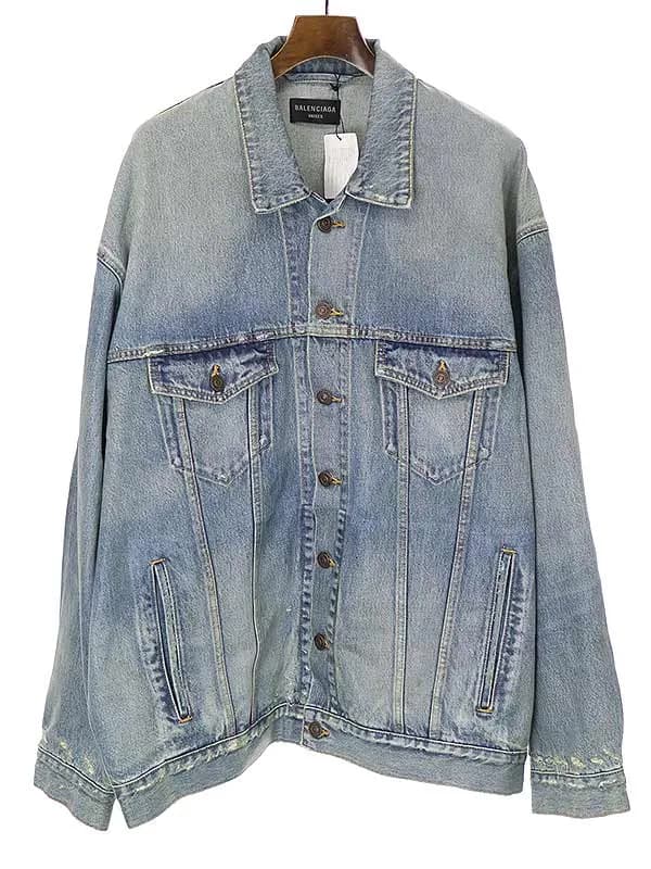 BALENCIAGA バレンシアガ 22AW ヴィンテージワックス加工オーバーサイズデニムジャケット