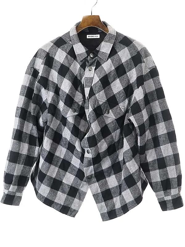 BALENCIAGA バレンシアガ 20SS SWING CANADIAN SHIRT スウィングチェックシャツ