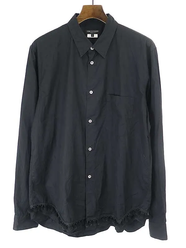 COMME des GARCONS コムデギャルソン オム プリュス フリンジ装飾コットン長袖シャツ
