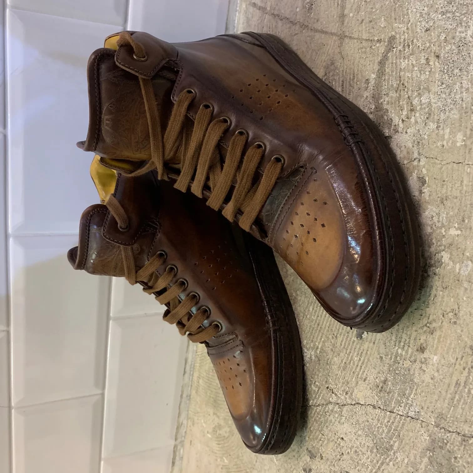 Berluti Berluti Playtime Leather High Top Sneakers