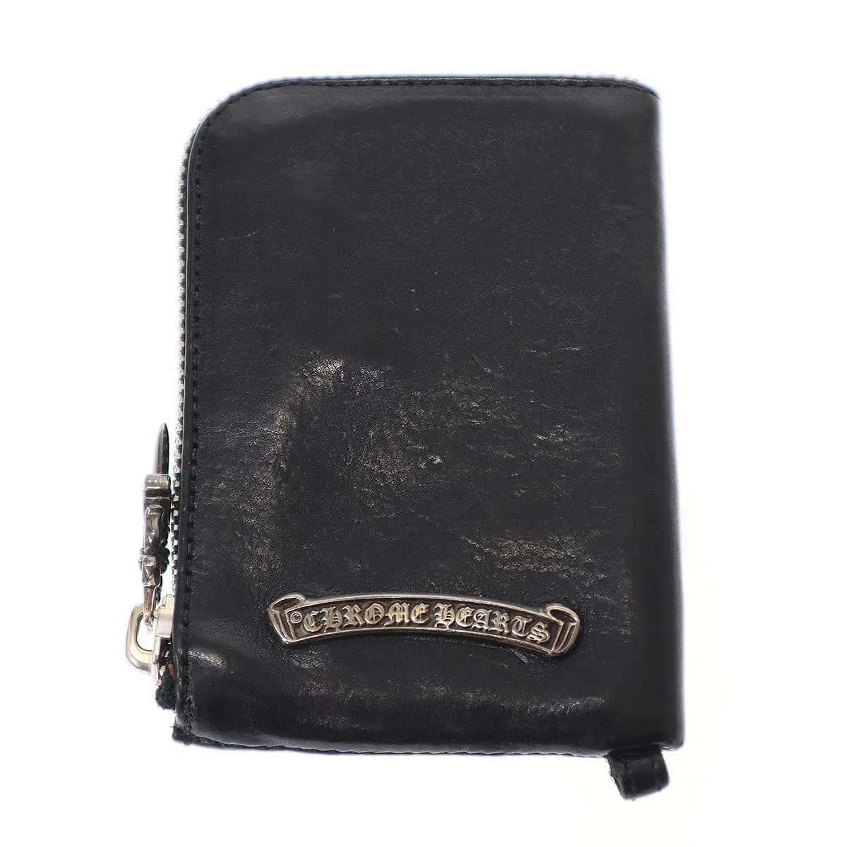 CHROME HEARTS クロムハーツ Tiny Zip Wallet Cemetery Cross Patches タイニージップ1セメタリークロスレザーウォレット