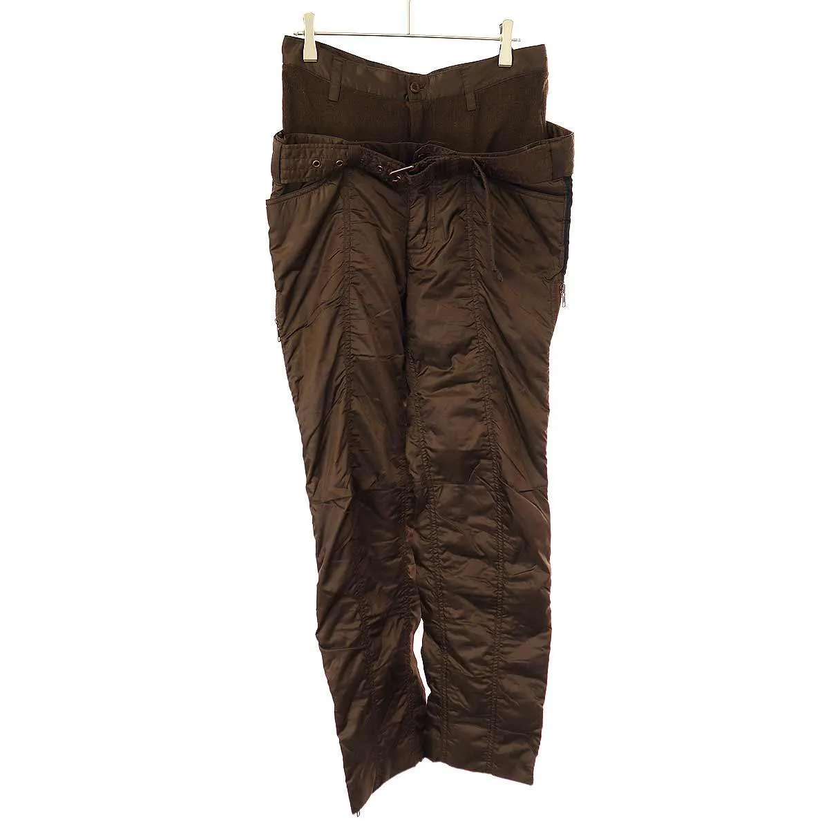 ISSEY MIYAKE イッセイミヤケ フルジップレイヤードナイロンベルテッドパンツ