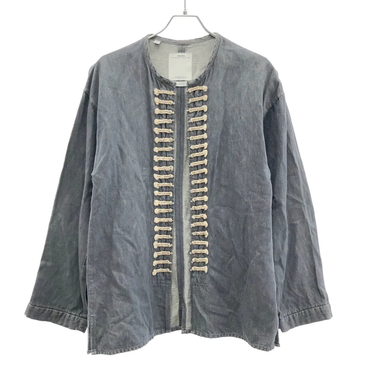 visvim ビズビム 14AW SS CHIYOU JKT ノーカラーデニムシャツジャケット 0114205006008
