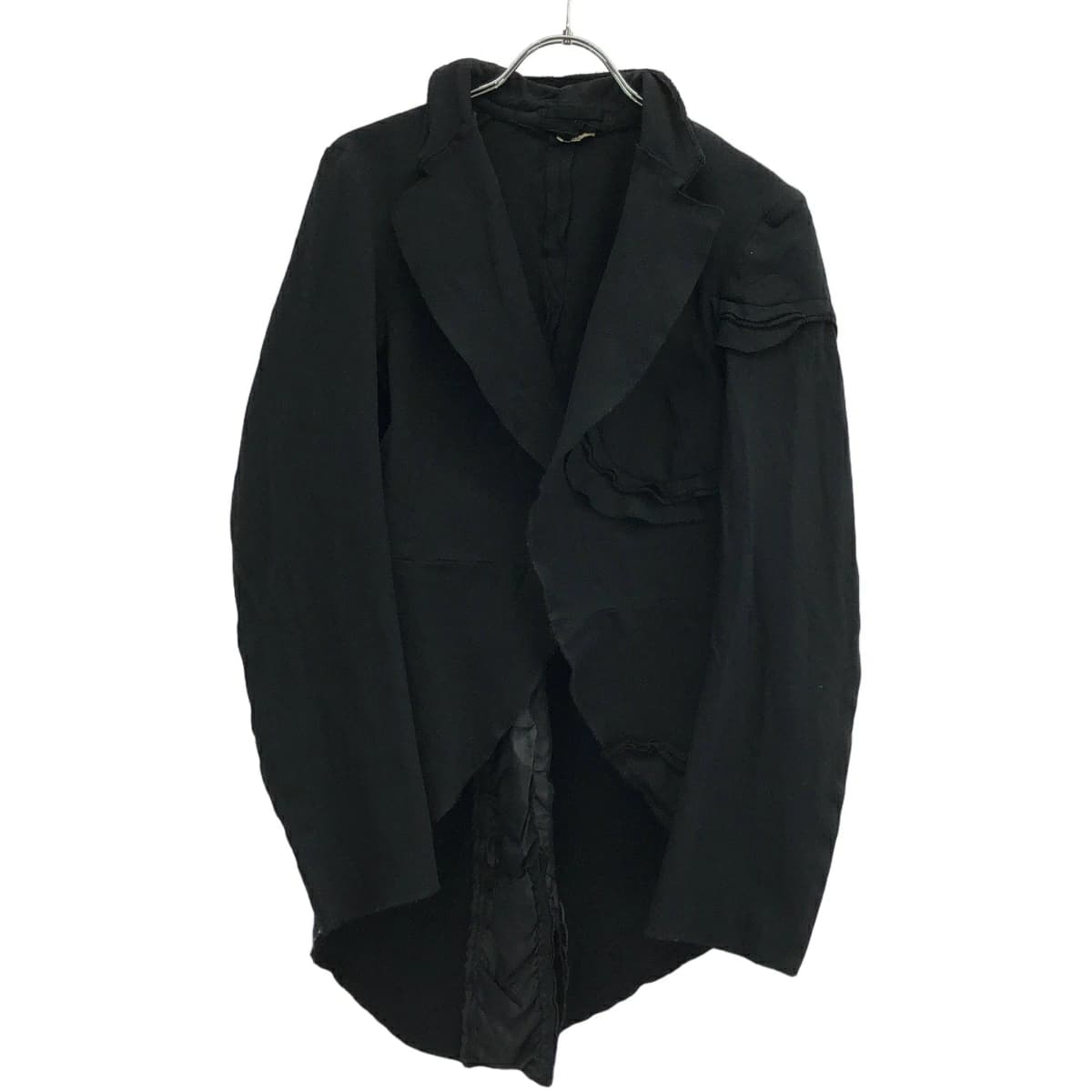 COMME des GARCONS コムデギャルソン 10SS ポリエステル縮絨ボタンレスパッチワーク燕尾ジャケット