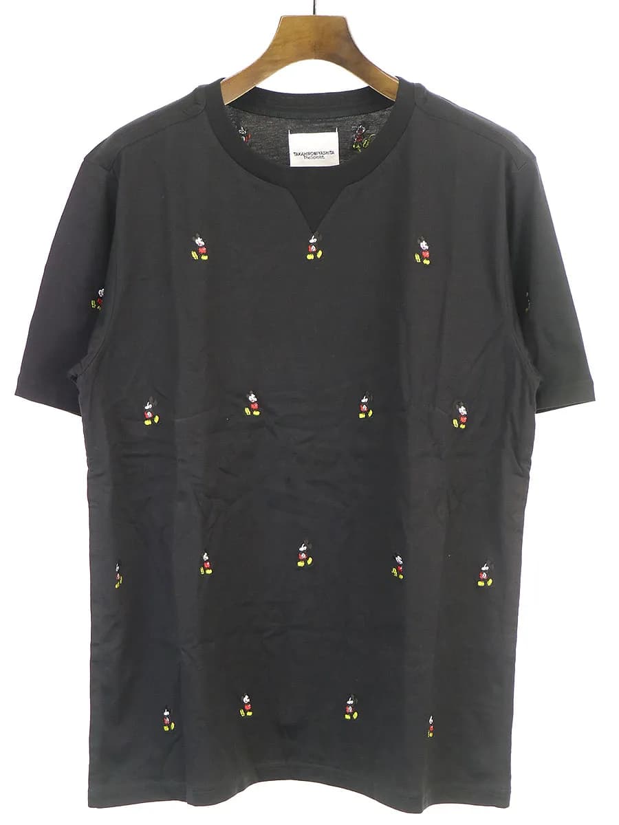 TAKAHIROMIYASHITA The SoloIst. タカヒロミヤシタ ザソロイスト 20SS Mickey Mouse embroidered c/n s/s tee ミッキー刺繍Tシャツ