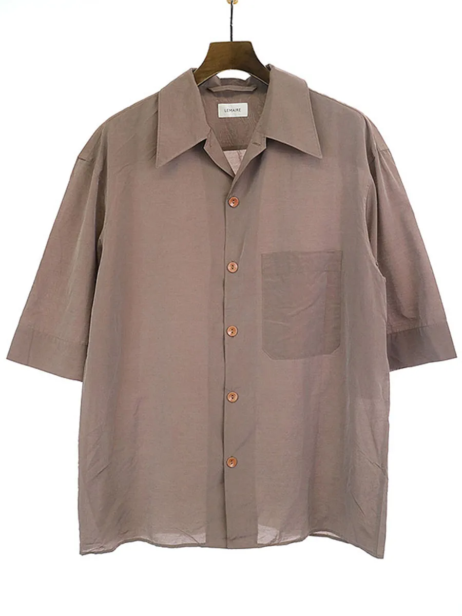 LEMAIRE ルメール 20SS CONVERTIBLE COLLAR SHIRT ルーズシルエット半袖シャツ