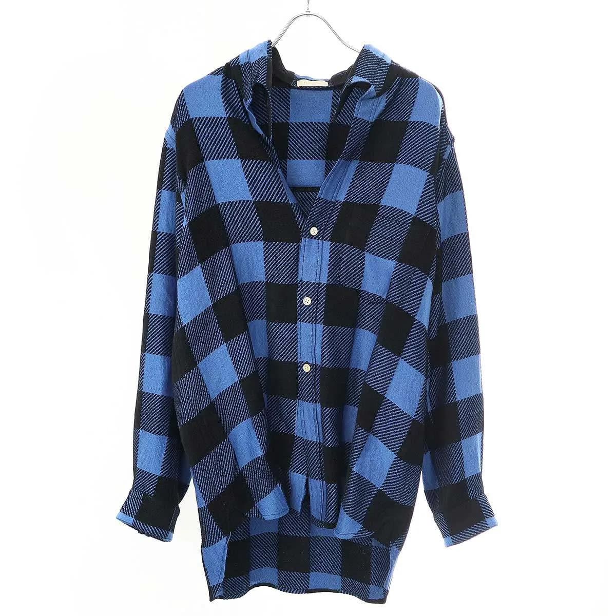 BED J.W. FORD ベッドフォード 24AW Inveraion Collar Shirts Ver.2 チェックネルシャツ 24AW-B-BL03-1