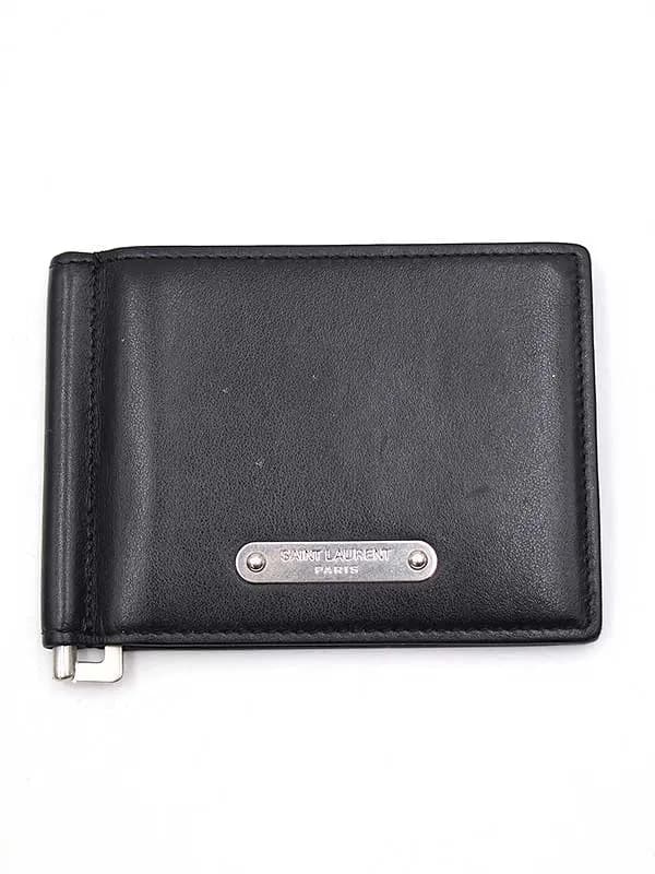 SAINT LAURENT サンローラン パリ ロゴプレートビルクリップウォレット