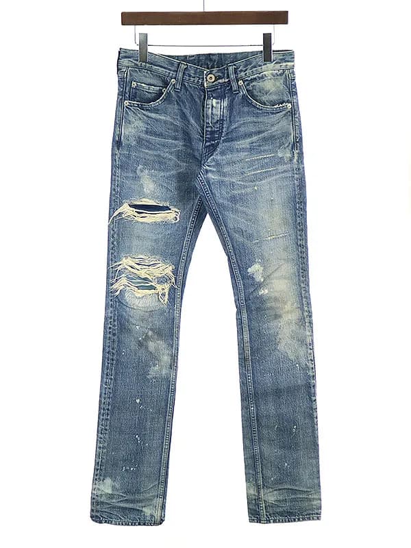 ISAMU KATAYAMA BACKLASH イサムカタヤマ バックラッシュ 15SS クラッシュ加工カーフスエードリペアデニムパンツ