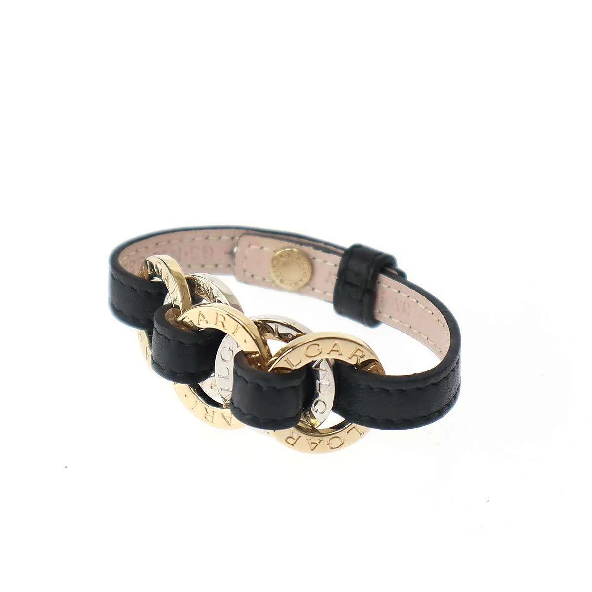BVLGARI ブルガリ ドッピオトンド マルチチャームレザーブレスレット 33914