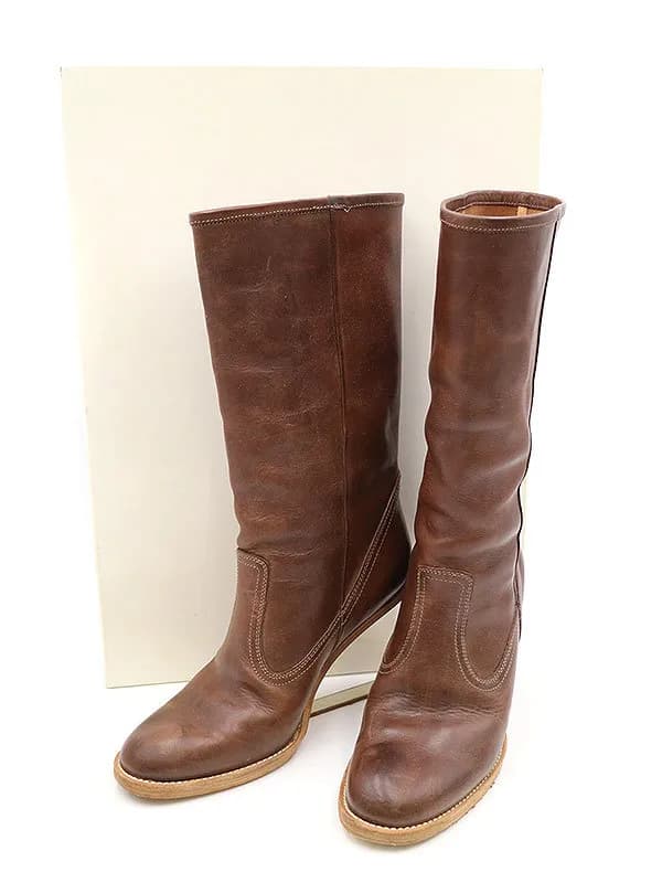Maison Margiela メゾン マルタン マルジェラ22 07SS クリアヒールロングレザーブーツ