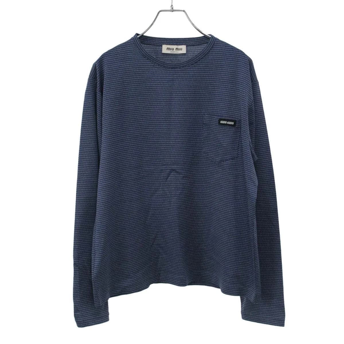 miu miu ミュウミュウ 26SS Two-Tone Jersey T-Shirt ロゴロングスリーブTシャツ MJLA47