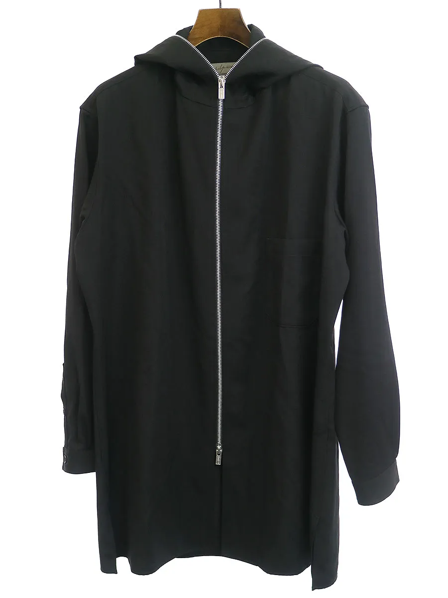 Yohji Yamamoto ヨウジヤマモトプールオム 20AW ファスナーフードロングシャツコート