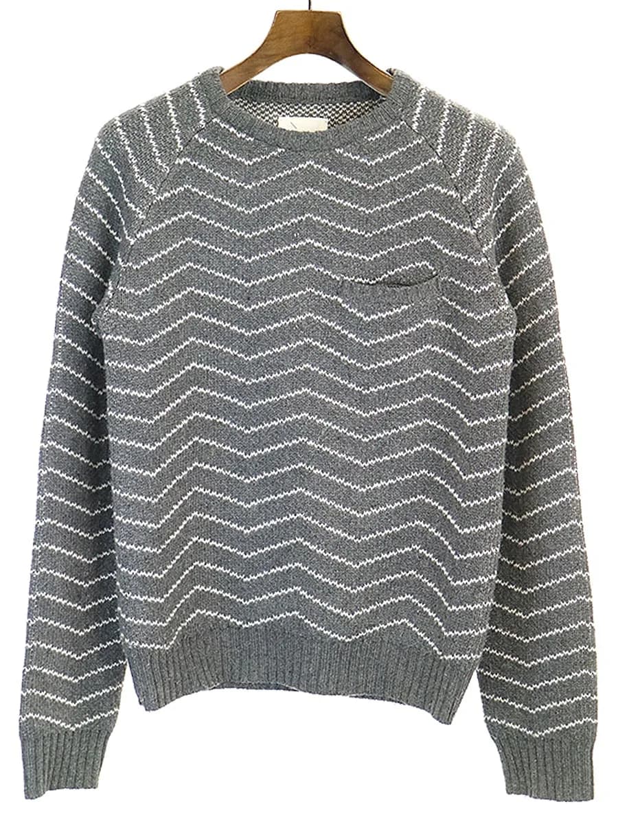 SATURDAYS SURF NYC サタデイズ サーフ ニューヨーク KEITH ZIGZAG KNIT ポケット付クルーネックニットセーター