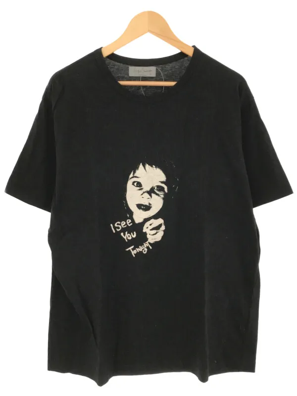 Yohji Yamamoto ヨウジヤマモト プール オム 21AW 30/-COMBED PLAIN STITCH プリントTシャツ