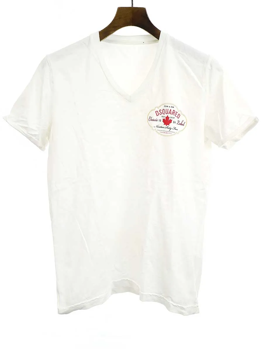 DSQUARED2 ディースクエアード 11SS ロゴプリントVネックTシャツ