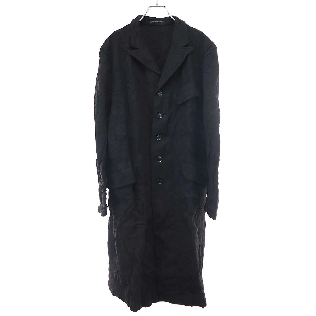 Yohji Yamamoto ヨウジヤマモト プールオム 16AW シワ加工ロングジャケット コート HR-J07-103