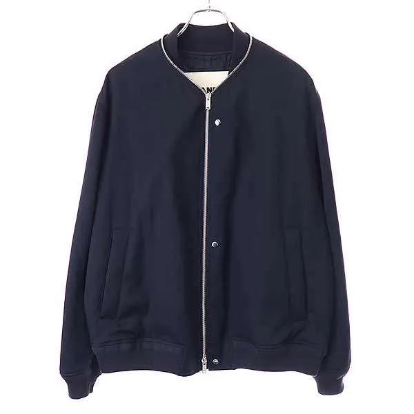 JIL SANDER ジルサンダー 21AW Ribbed-trim Zip-detail Bomber Jacket ウールギャバジンボンバージャケット JSMT420501