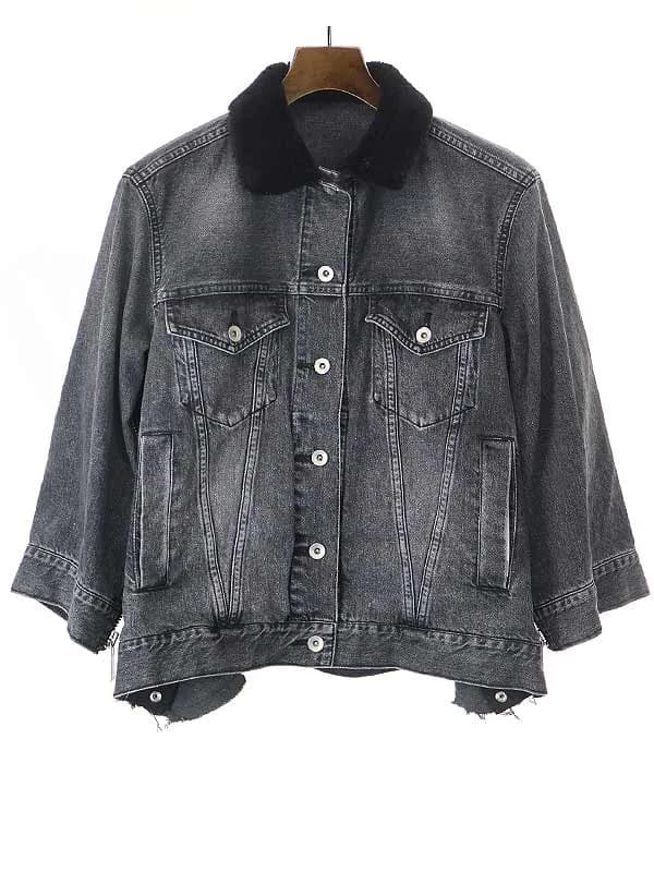 sacai サカイ 18AW サイドジップドッキングボアジャケット