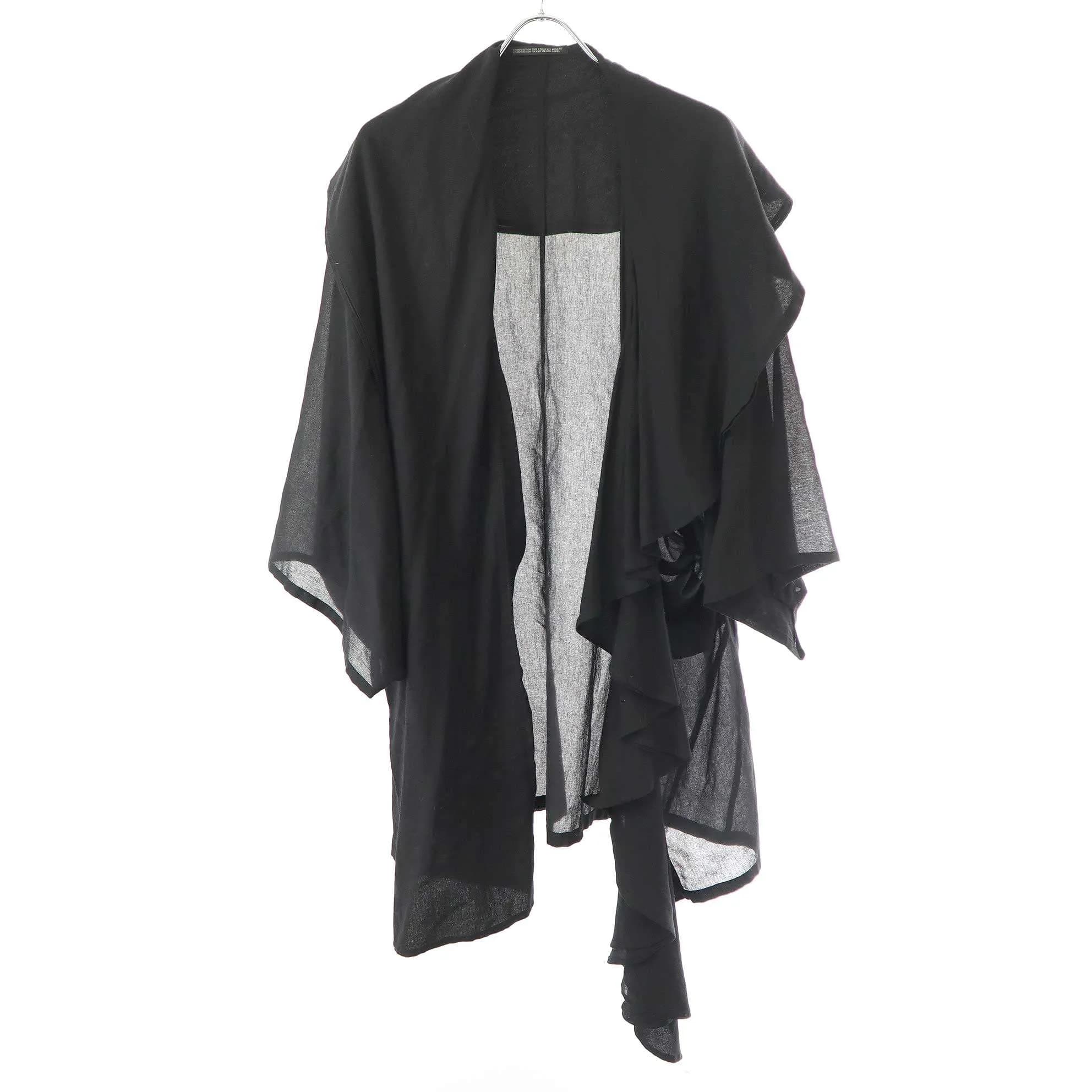Yohji Yamamoto ヨウジヤマモトコレクションズ 24SS コットンシフォンフレアドレープコート FS-C62-009