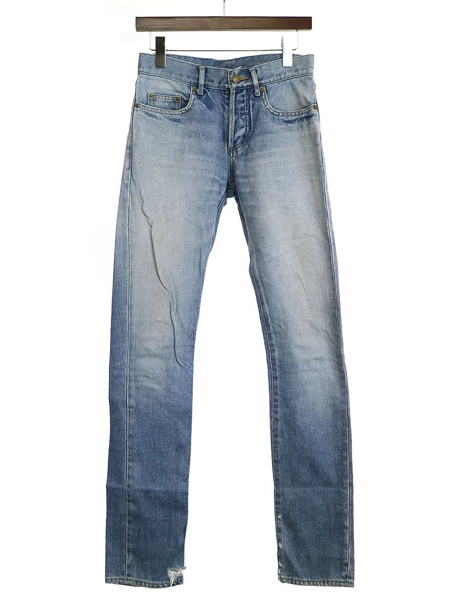 SAINT LAURENT サンローラン パリ 16SS ウォッシュ加工スリムストレートデニムパンツ