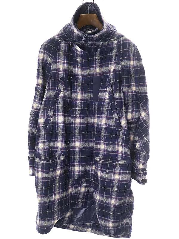 sacai サカイ 12AW チェック柄ウールダッフルコート