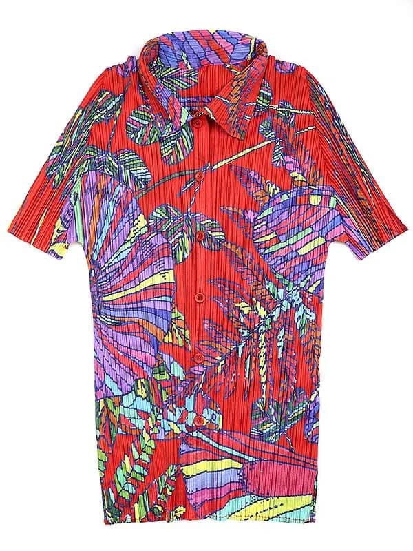 ISSEY MIYAKE プリーツプリーズ イッセイミヤケ 08SS 総柄ポリエステルプリーツトップス