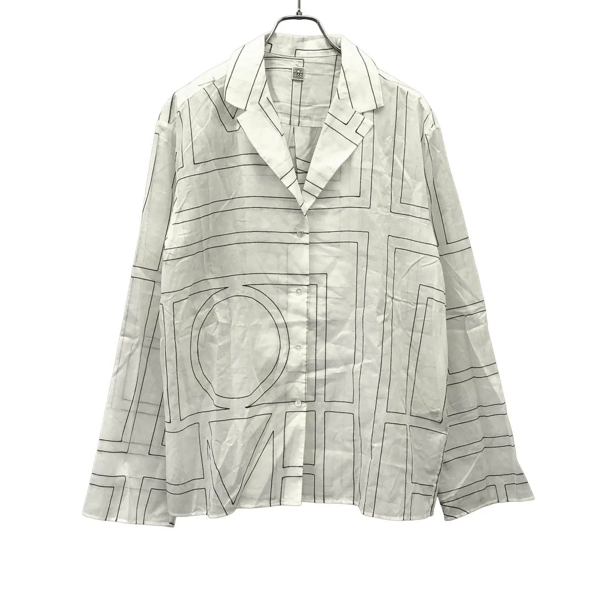 toteme トーテム 24AW Monogram cotton-blend pj top モノグラム コットンブレンド パジャマシャツ 243-WRT976-FB0239-200