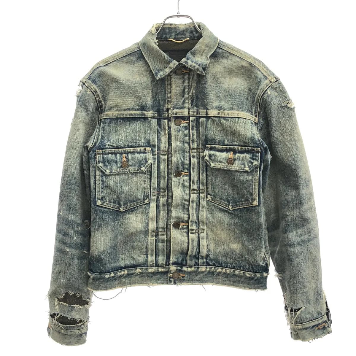 SAINT LAURENT サンローラン パリ 21AW ダメージ加工デニムジャケット
